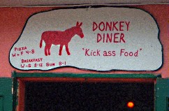 donkey diner sign kick ass food